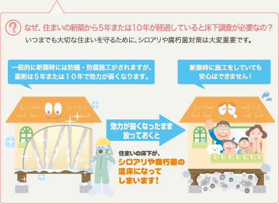 お住まいの新築から5年以上が経過している。