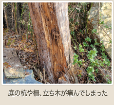 庭の杭や柵が痛んでしまった